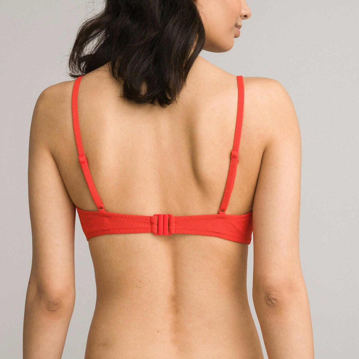 Haut de maillot de bain triangle, maille piquée
