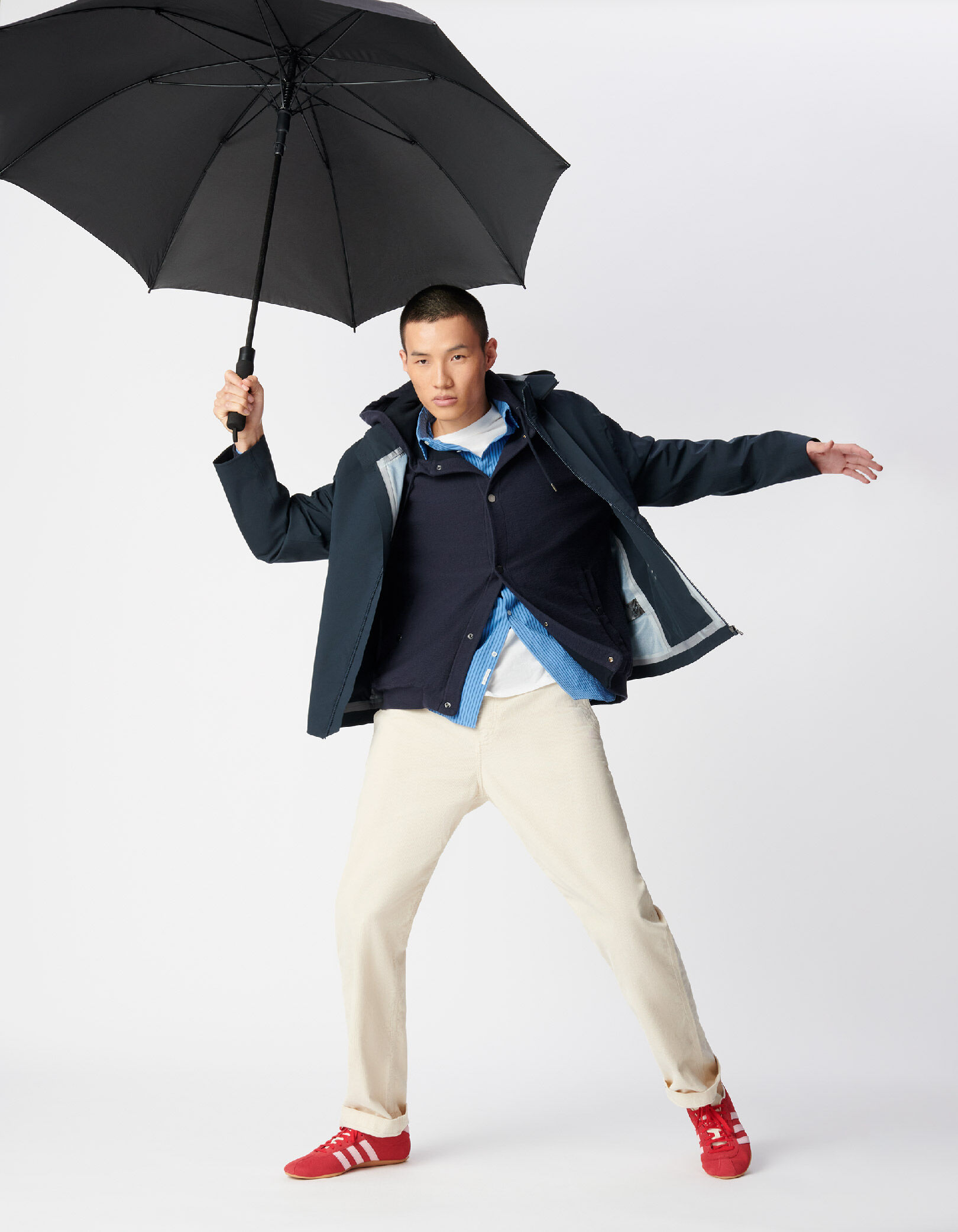 Blouson marine capuche amovible WATERPROOF  Homme