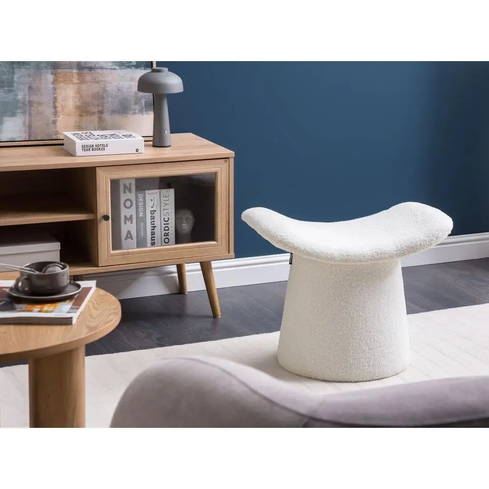 RIDDLE - Poef - Gebroken wit - Boucl&eacute;