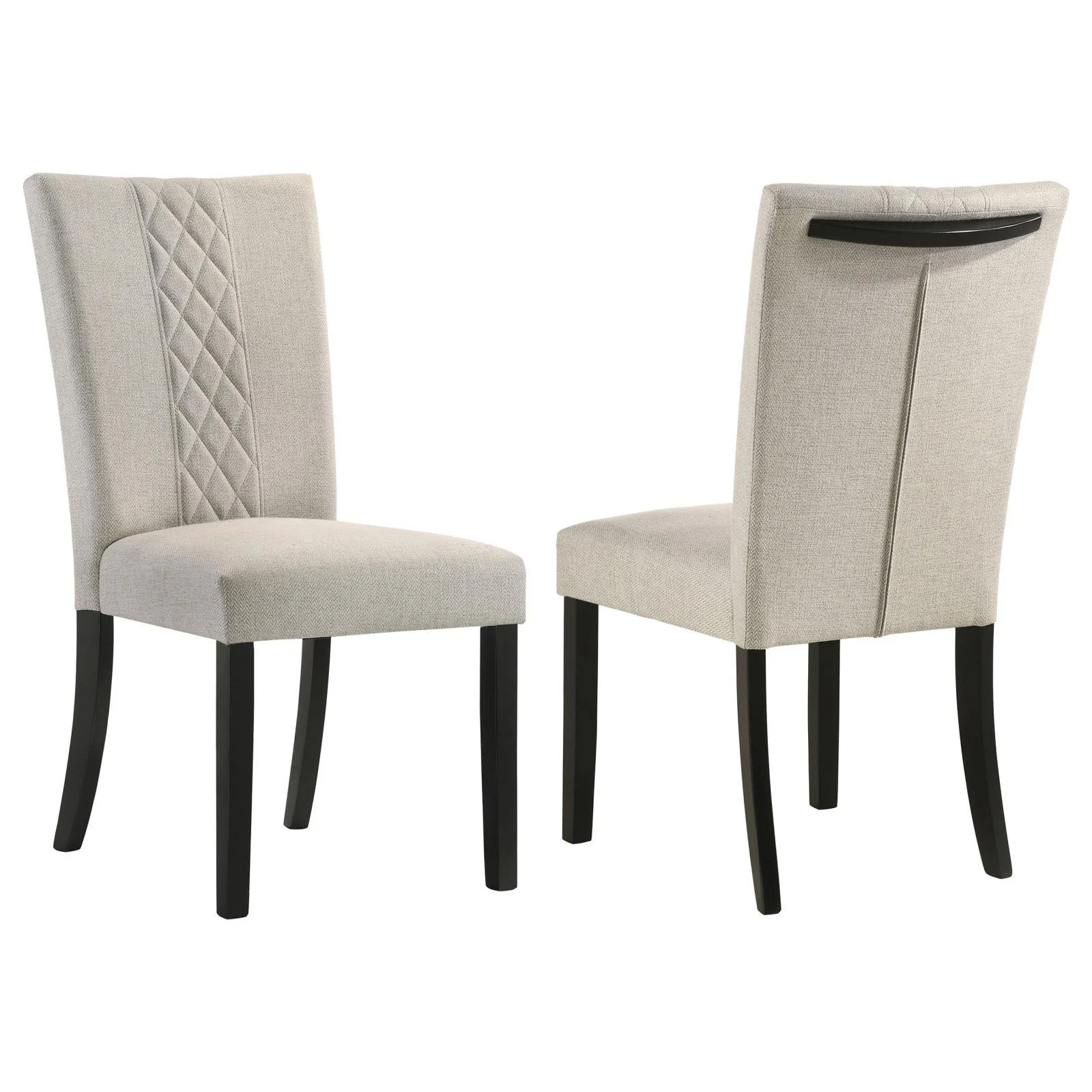 Davidson Beige and Black Upholstered Side Chairs (Set of 2)