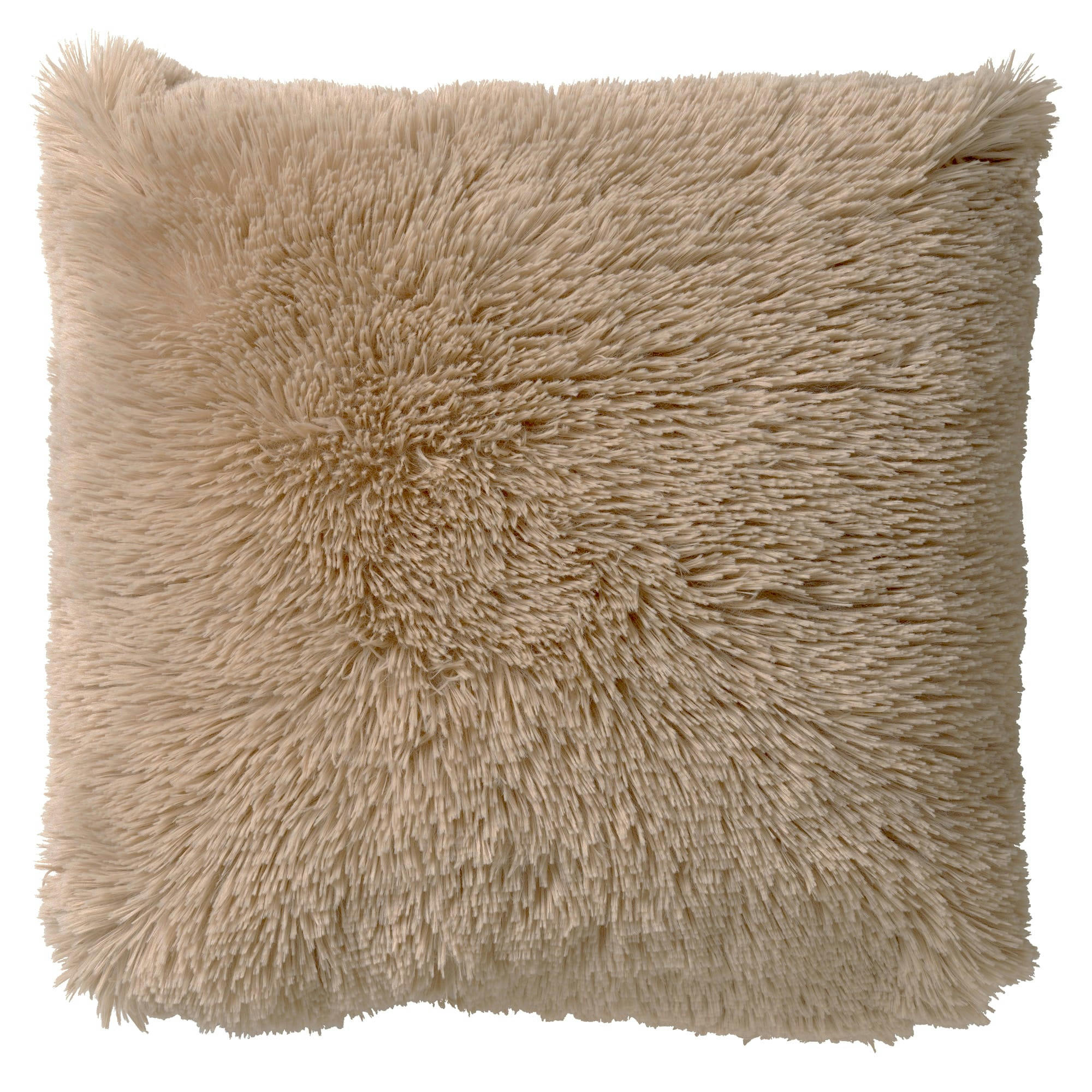 - Coussin - beige fausse fourrure 45x45 cm uni