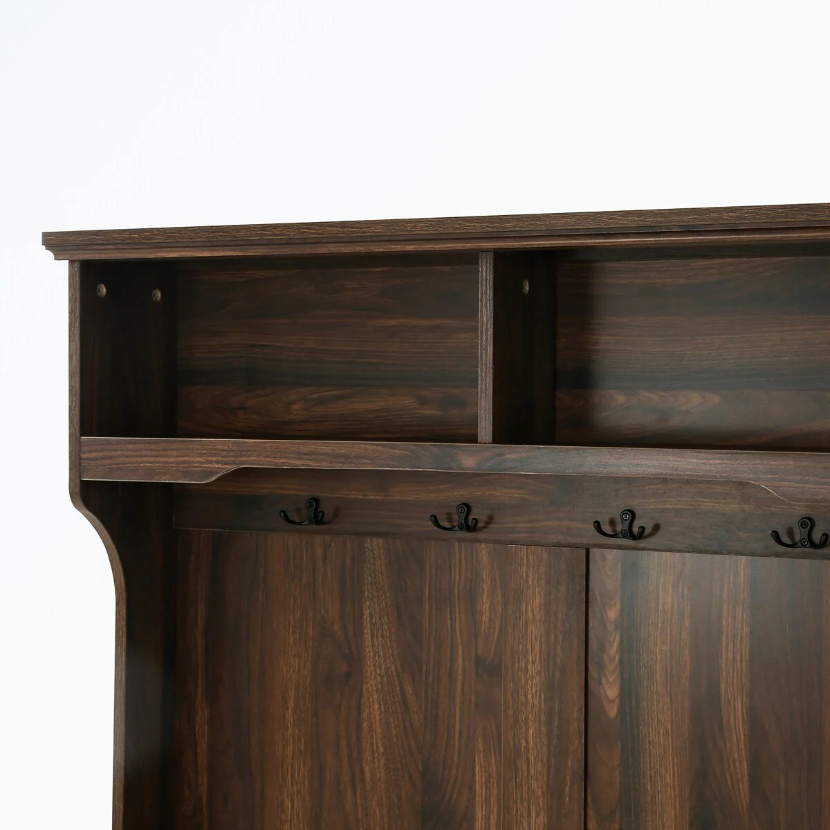 Hall Tree with 4 Hooks , Coat Hanger, Entryway Bench, Storage Bench