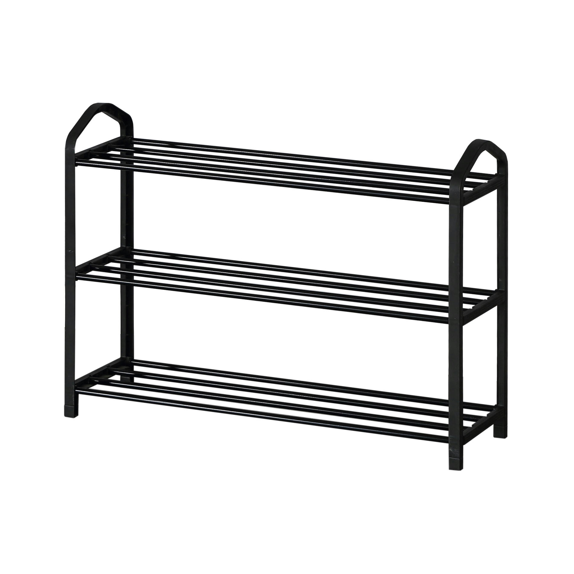 EASY LIFE - Etagère à chaussures avec 3 niveaux en métal noir
