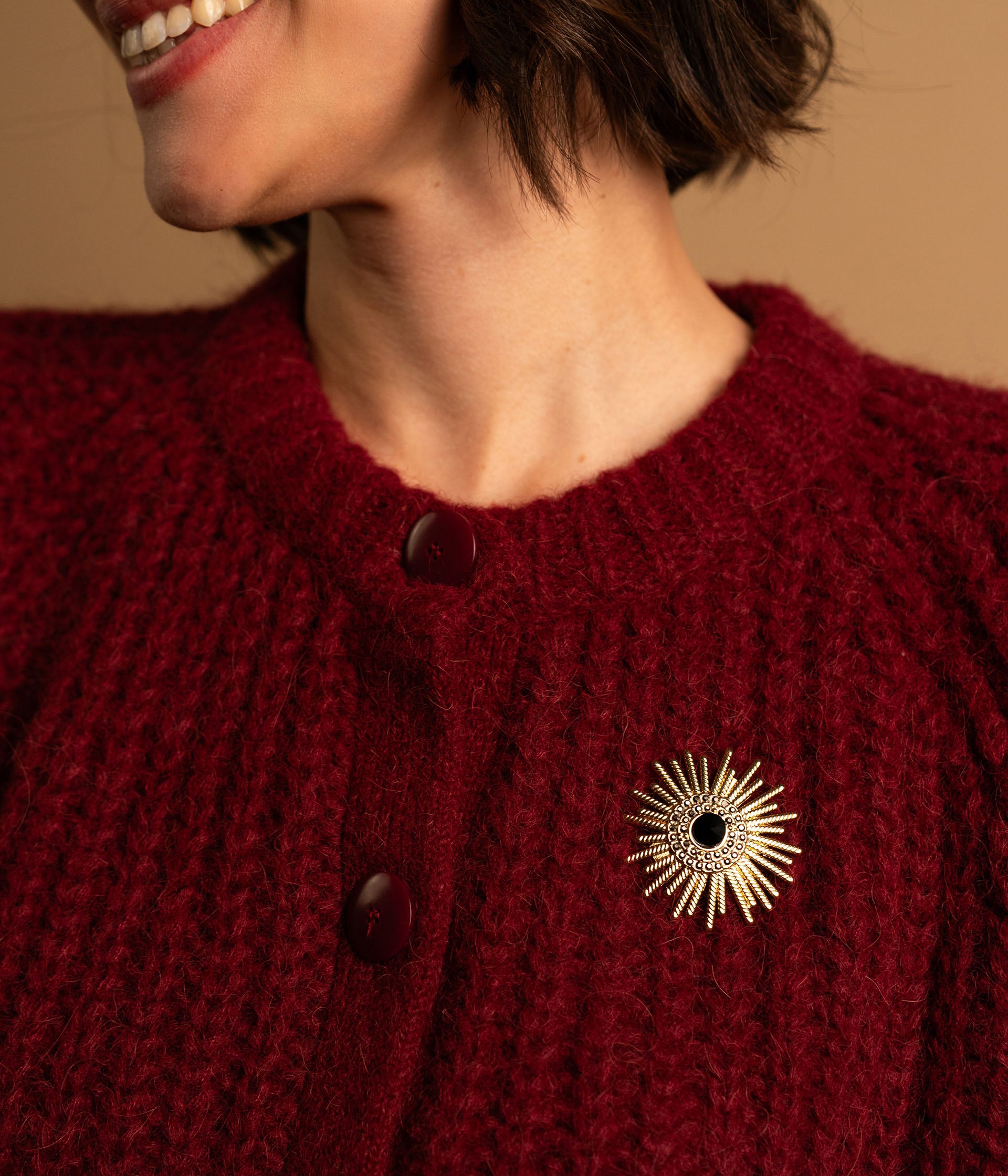 Broche Eliana doré