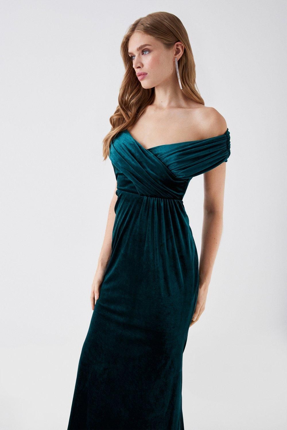 Coast Bardot Velvet Bridesmaids Maxi Dress
