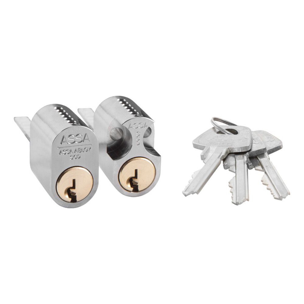 LÅSESYLINDER ASSA ABLOY BASIC 1308 3 STK NØKLER