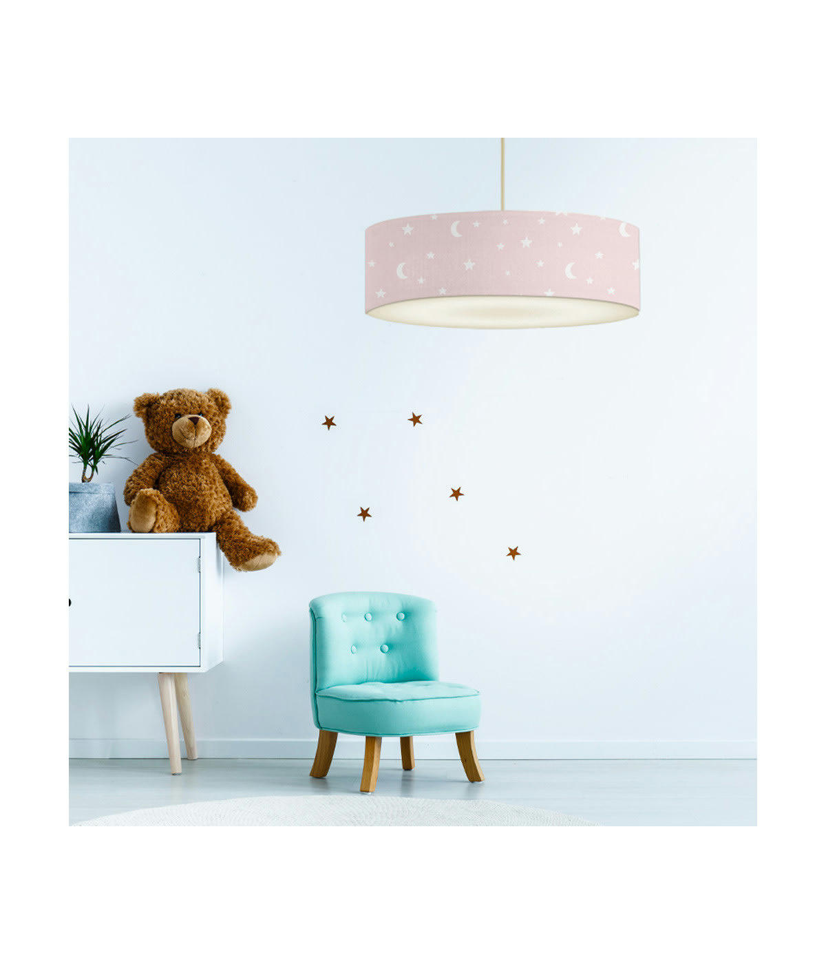 ENFANT - Suspension Enfant Lune Rose D: 50 x H: 25