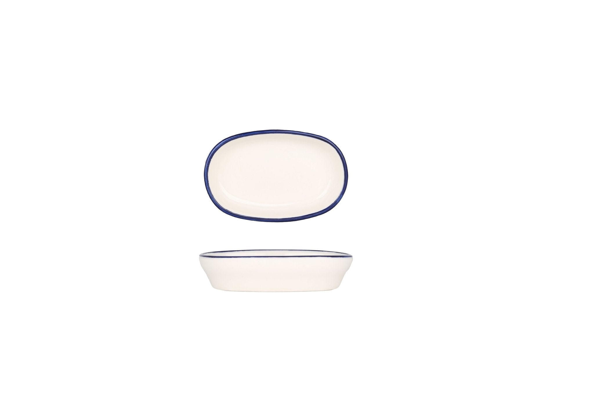 Bonna Serveerschaal - Linea Blue - Porselein - 10 cm - set van 2