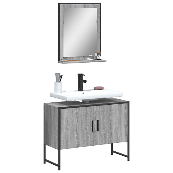 Ensemble d'armoires de salle de bain 2 pcs sonoma gris vidaXL