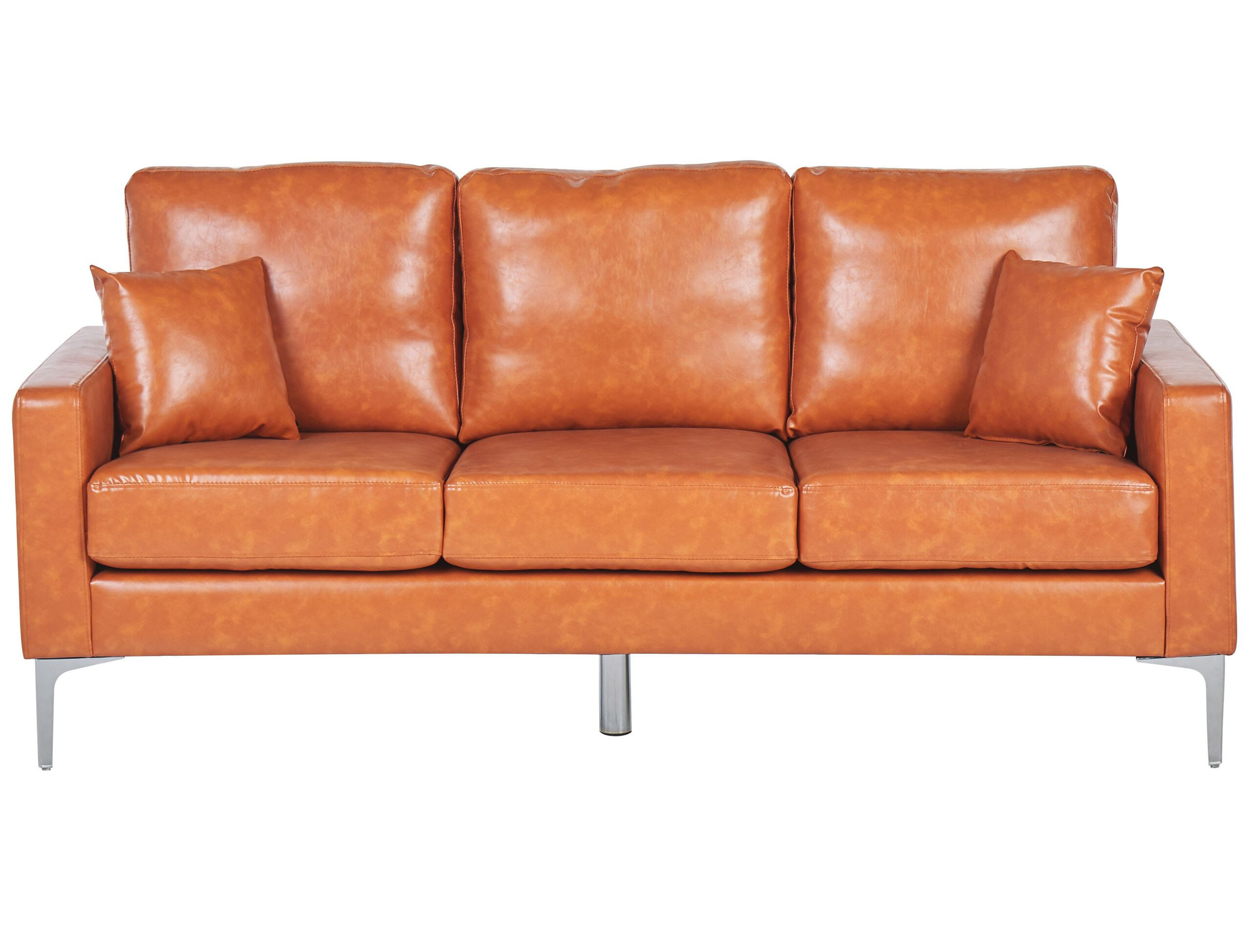 Sofa kanapa ekoskóra brązowa