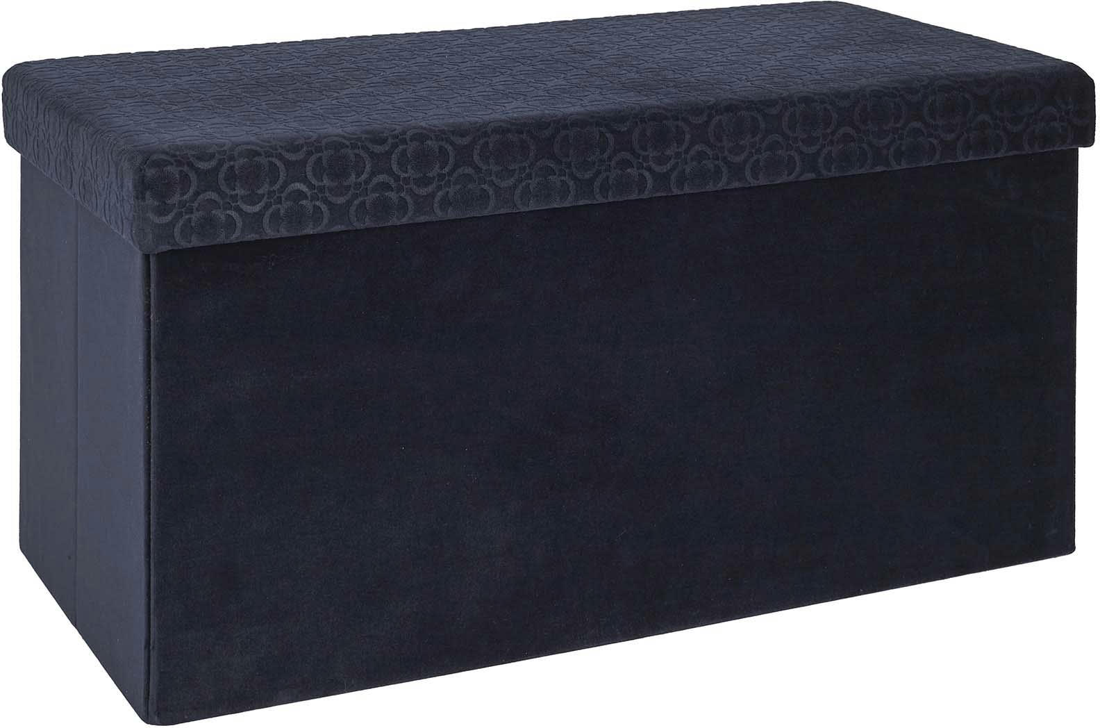 - Banc coffre pliable en velours rétro bleu nuit