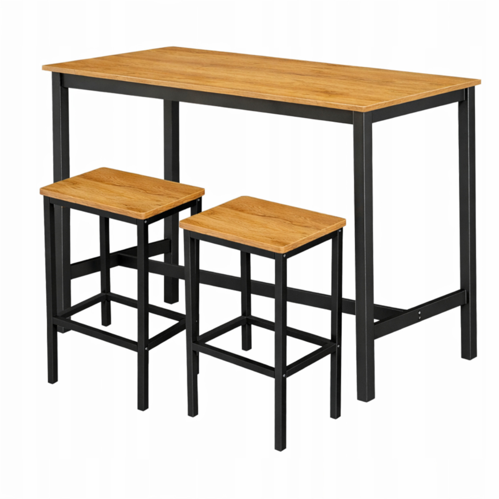 Stół kuchenny z hokerami barowy komplet olcha zestaw BEGRYF 120x60x90
