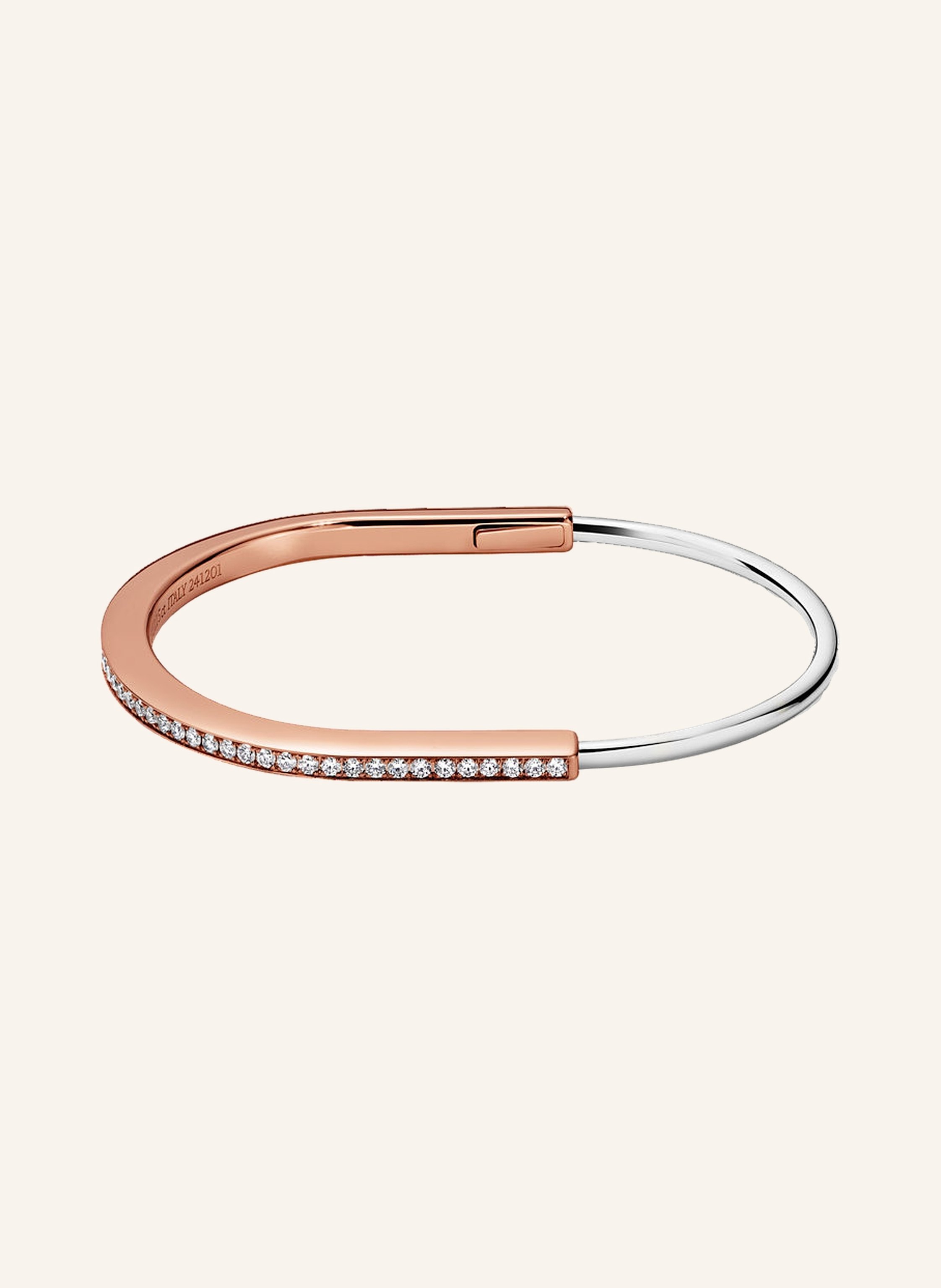 TIFFANY & Co. Armreif TIFFANY LOCK aus 18 Karat Rosé- und Weißgold mit Diamanten