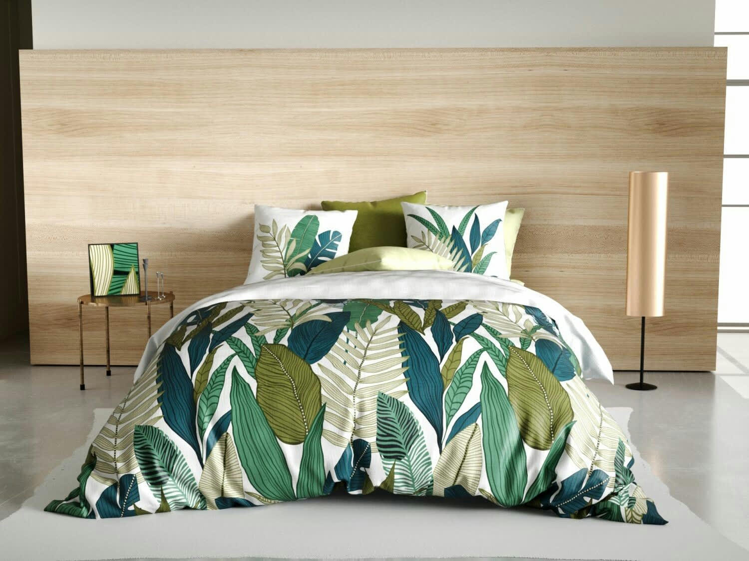 BELEM - Parure housse de couette coton vert 240x260 cm