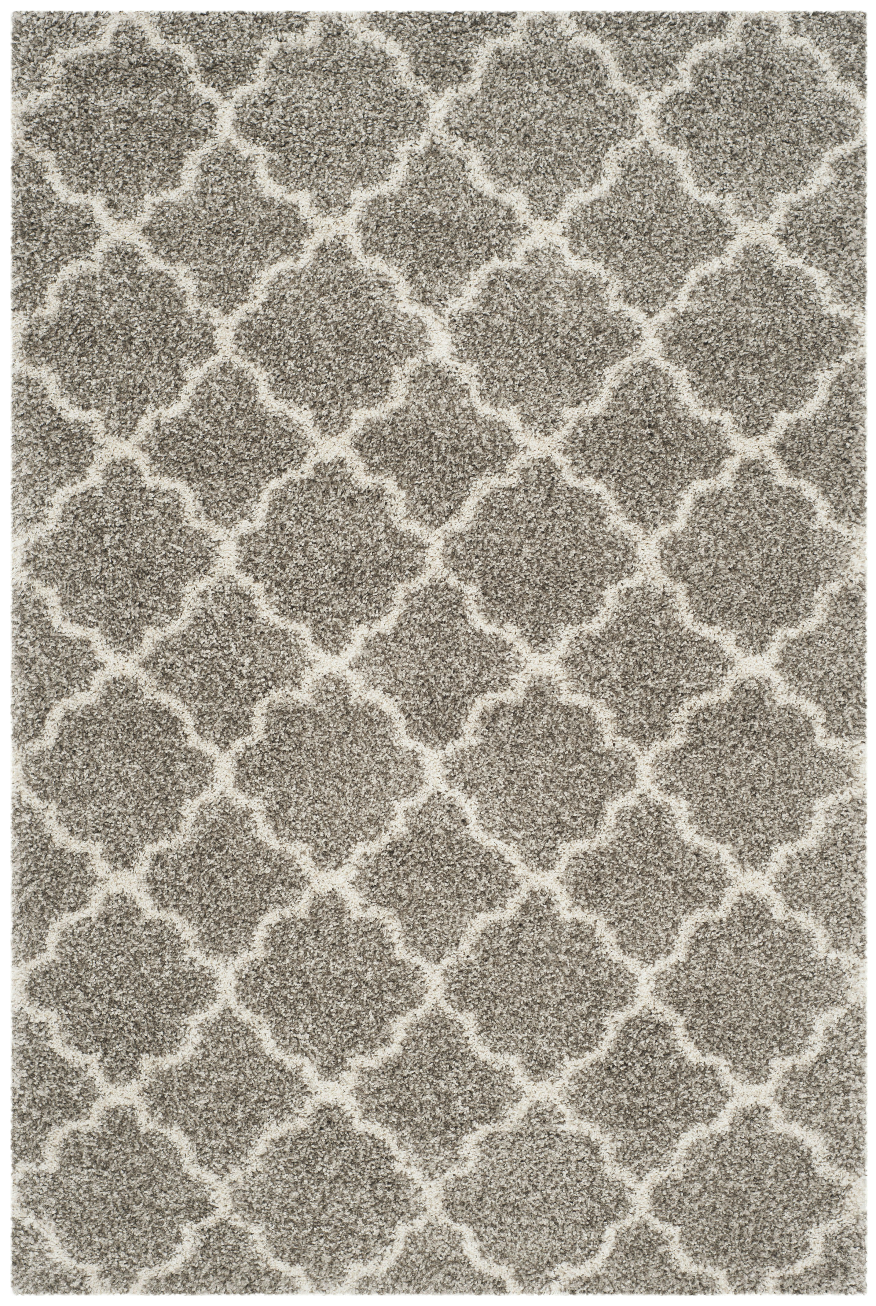HUDSON SHAG - Tapis de salon interieur en gris & ivoire, 155 x 229 cm