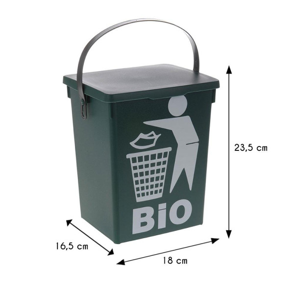 Wytrzymały Kosz na śmieci bio z pokrywą śmietnik 5l