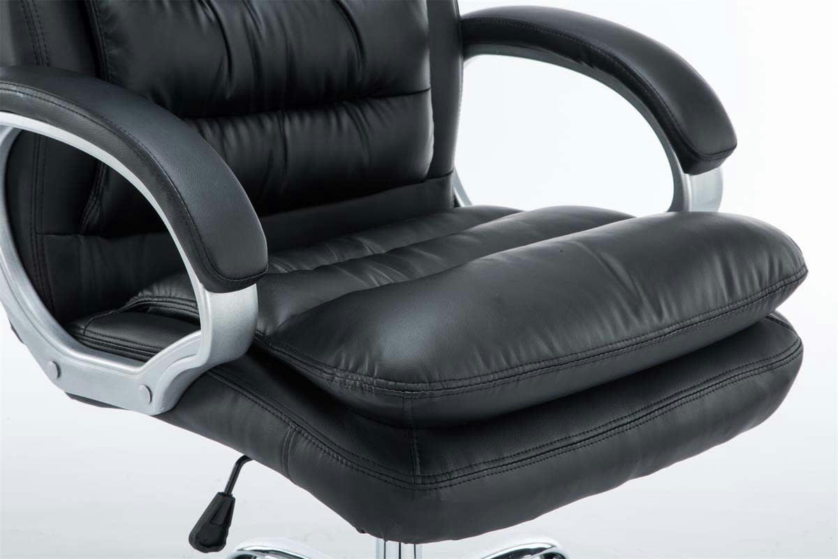 BIG VANCOUVER - Chaise de bureau réglable pivotant en similicuir Noir