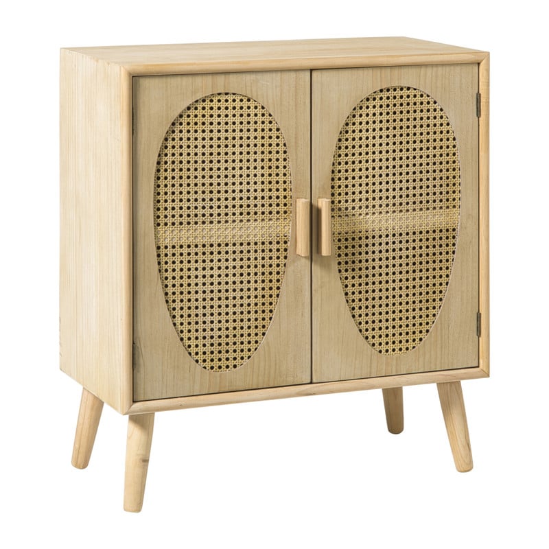 Kast Flores met ovalen vlakken - bruin - 78x70x37.5 cm