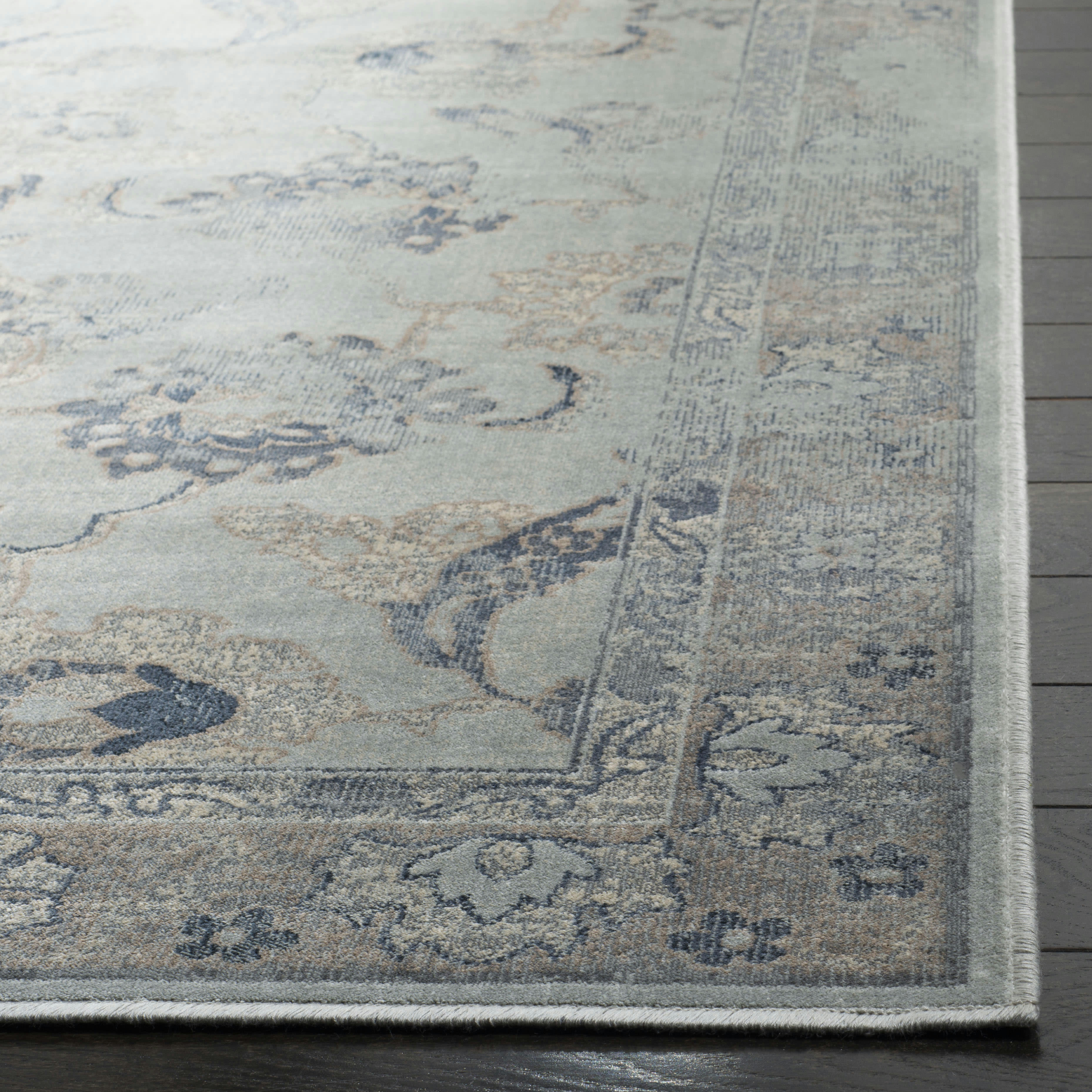 VINTAGE - Tapis de salon interieur en bleu clair, 66 x 244 cm