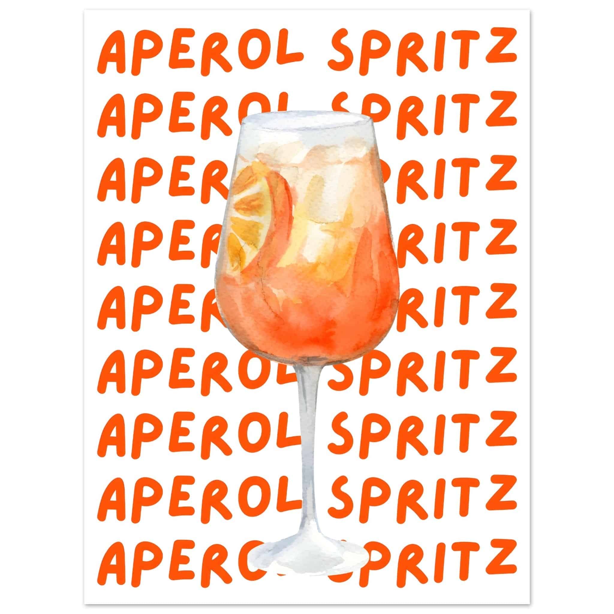 Artfulprints Poster Aperol Spritz - Written behind the glass  - 30x40 cm - Oranje