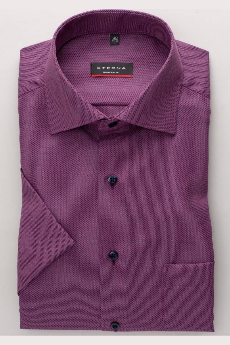 ETERNA Modern Fit Hemd bordeaux, Strukturiert