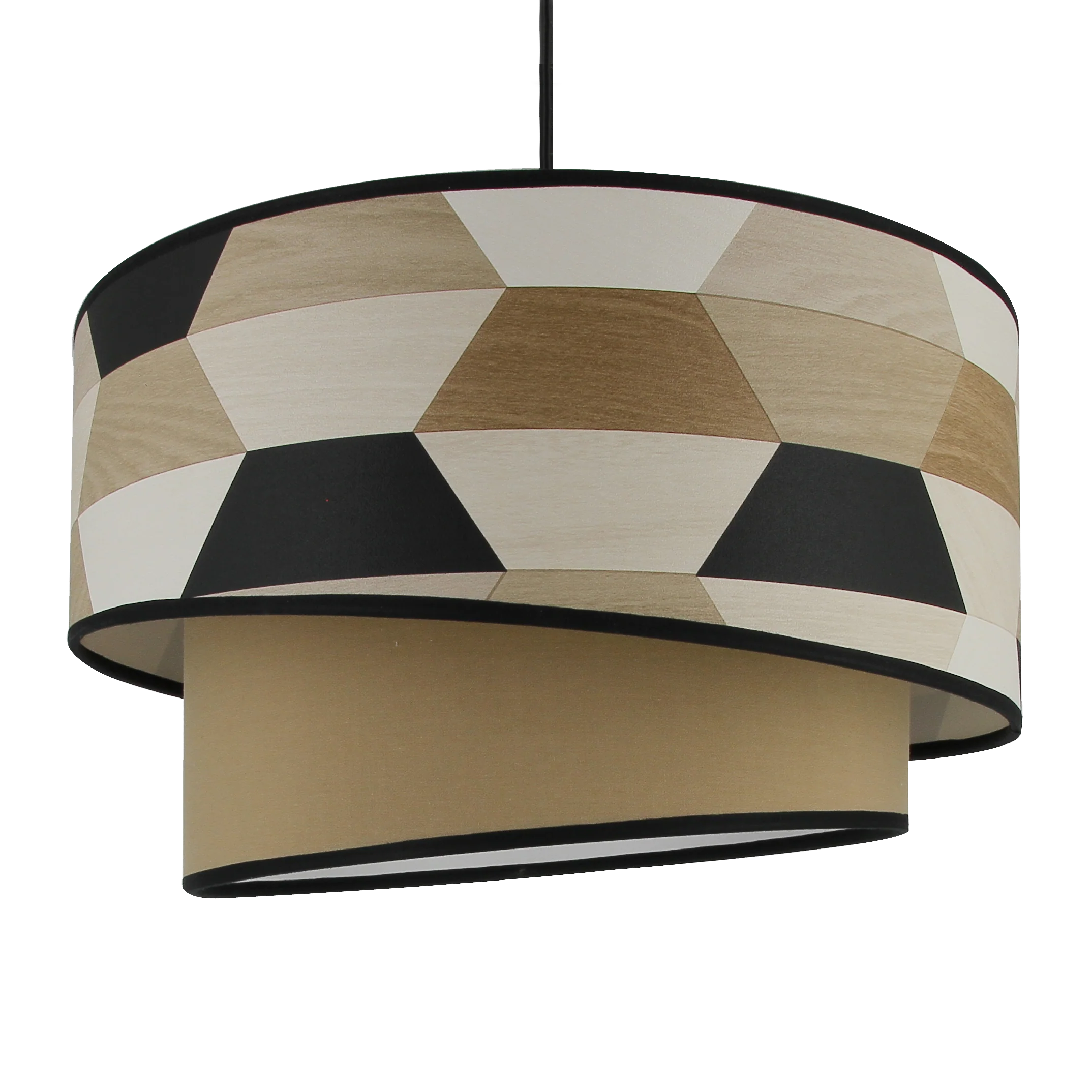 Suspension FREERIK cappuccino noir et blanc 22,5 x 38 cm