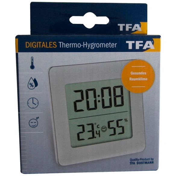 Thermo-Hygrometer, Breite: 9,4 cm, Temperaturbereich: 0 bis 50 °C