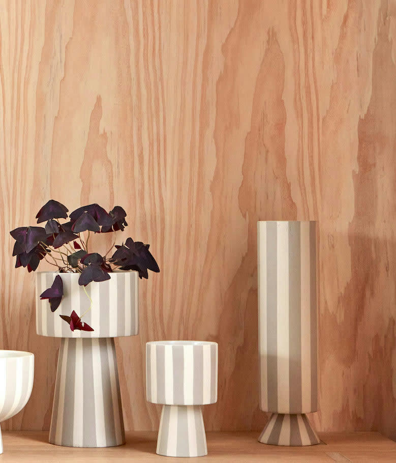 TOPPU - Pot de fleurs gris en grès Ø10xH15cm