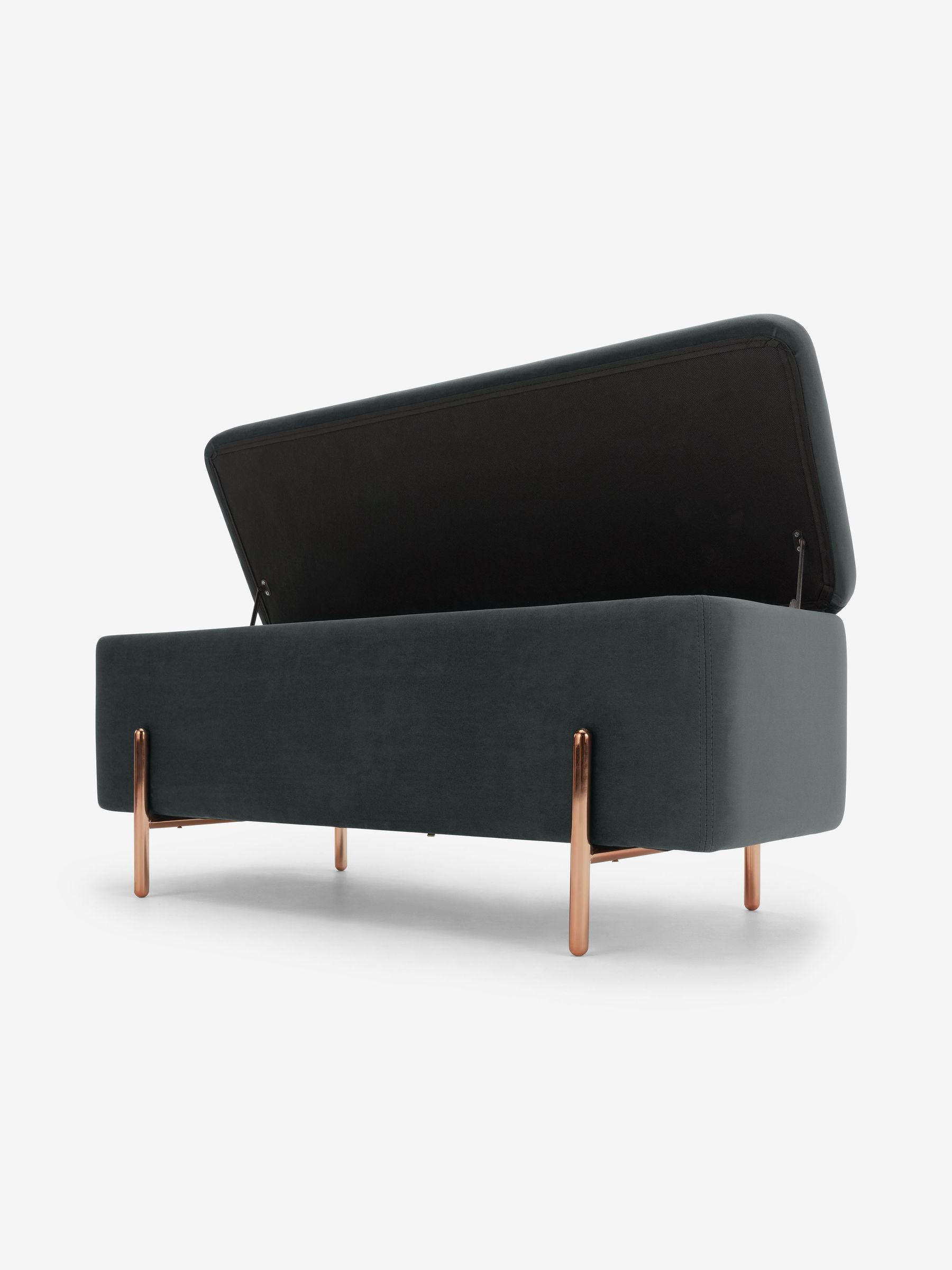 Asare Storage Ottoman Bench in Grey