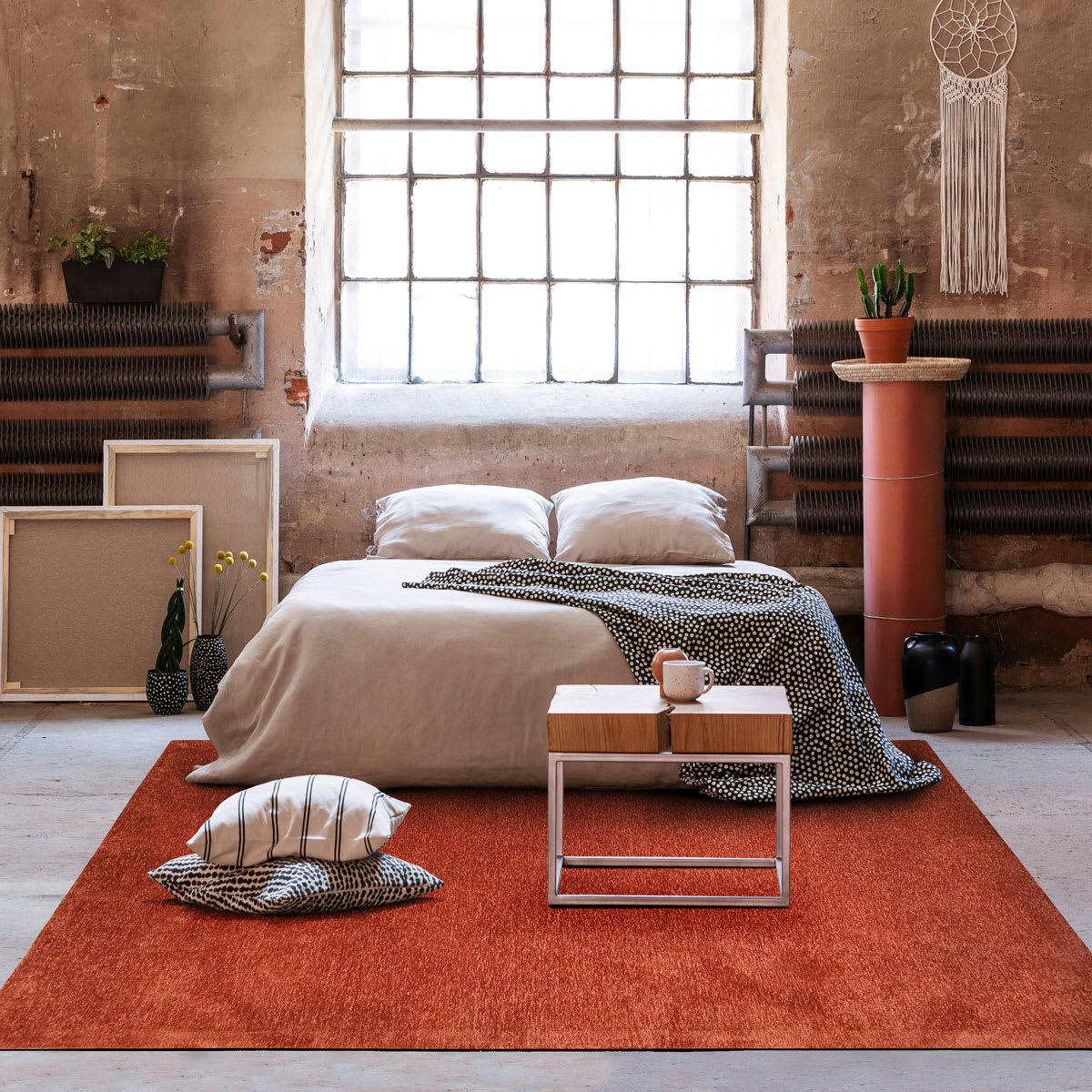 SOLANCE - Tapis lumineux rouge argile 120x170