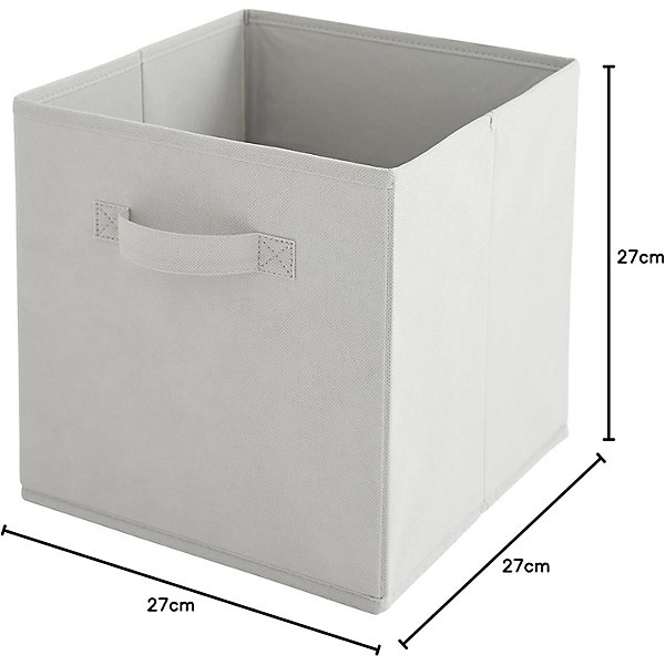 Lot de 6 paniers pliables en tissu gris clair 27 x 27 x 27 cm
