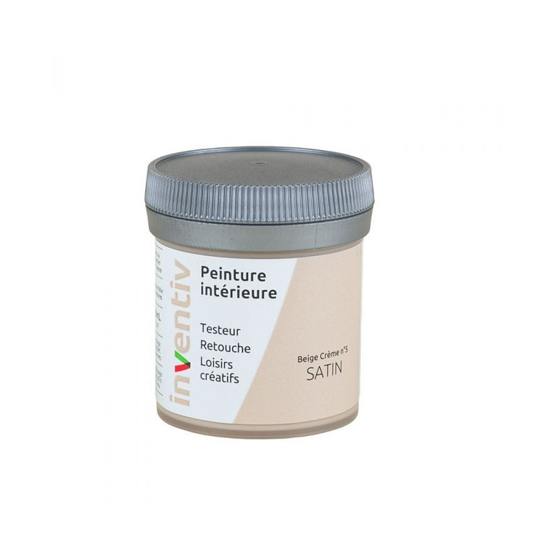 Testeur peinture pour mur boiserie radiateur Beige Crème n°5 satiné 0,08 L INVENTIV