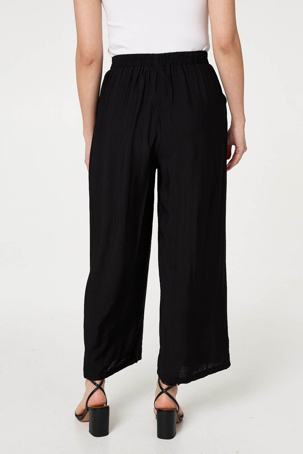 Izabel London Elasticated High Waist Wide Leg Trousers
