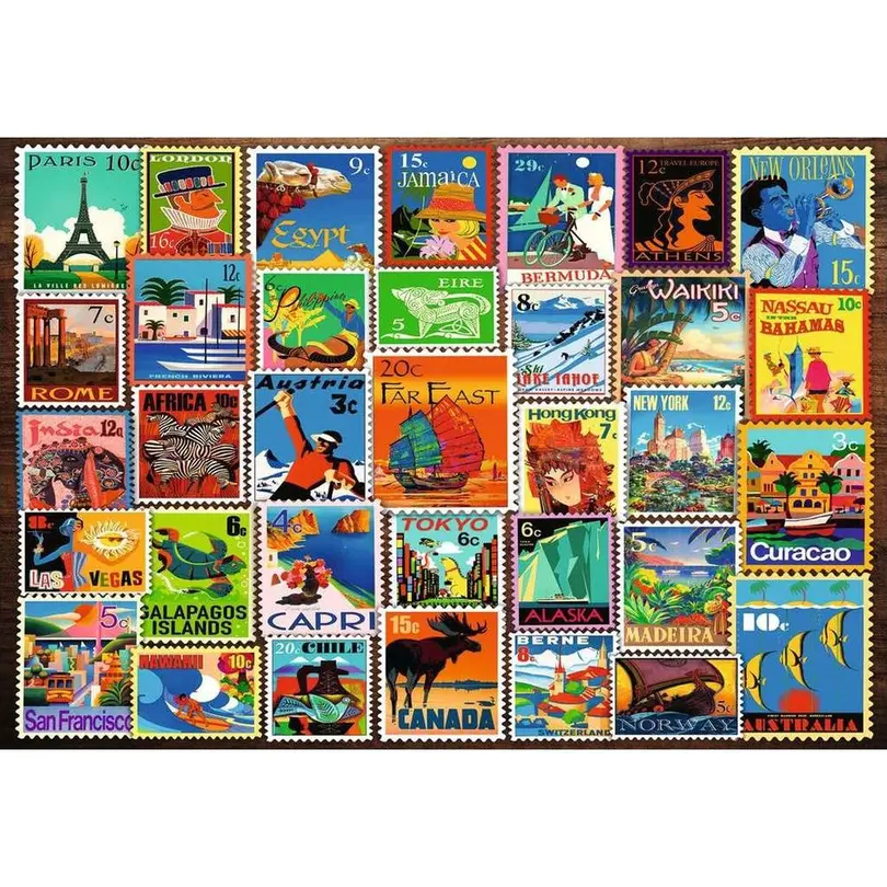 Puzzle 200-teilig Travel Stamps