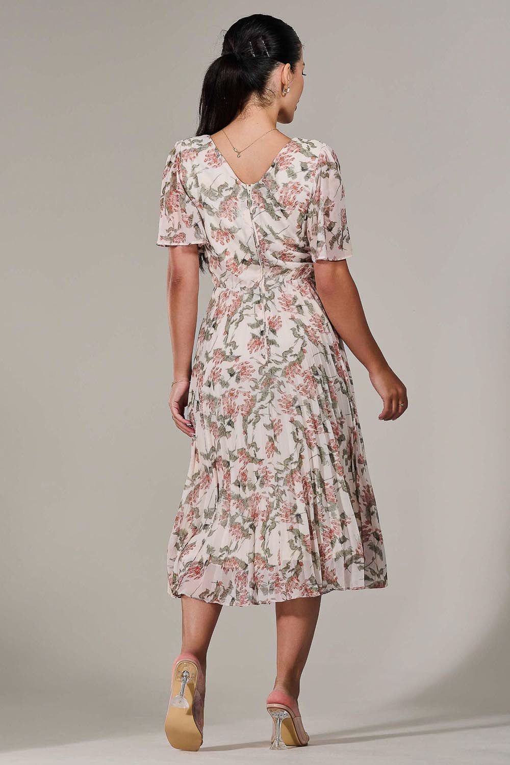 Jolie Moi Petite Chiffon Pleated Midaxi Dress