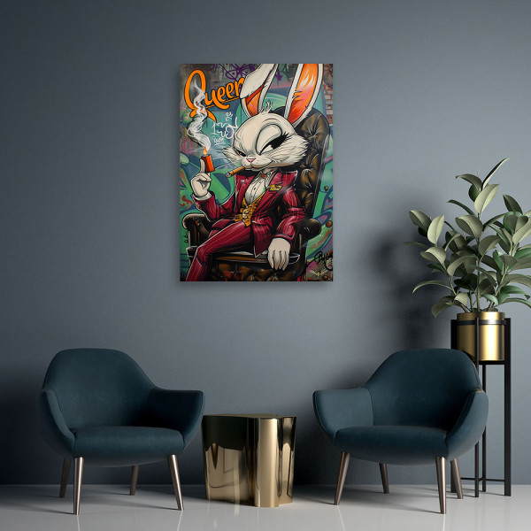 Feeby Obraz, Królik królowa AI 40x60