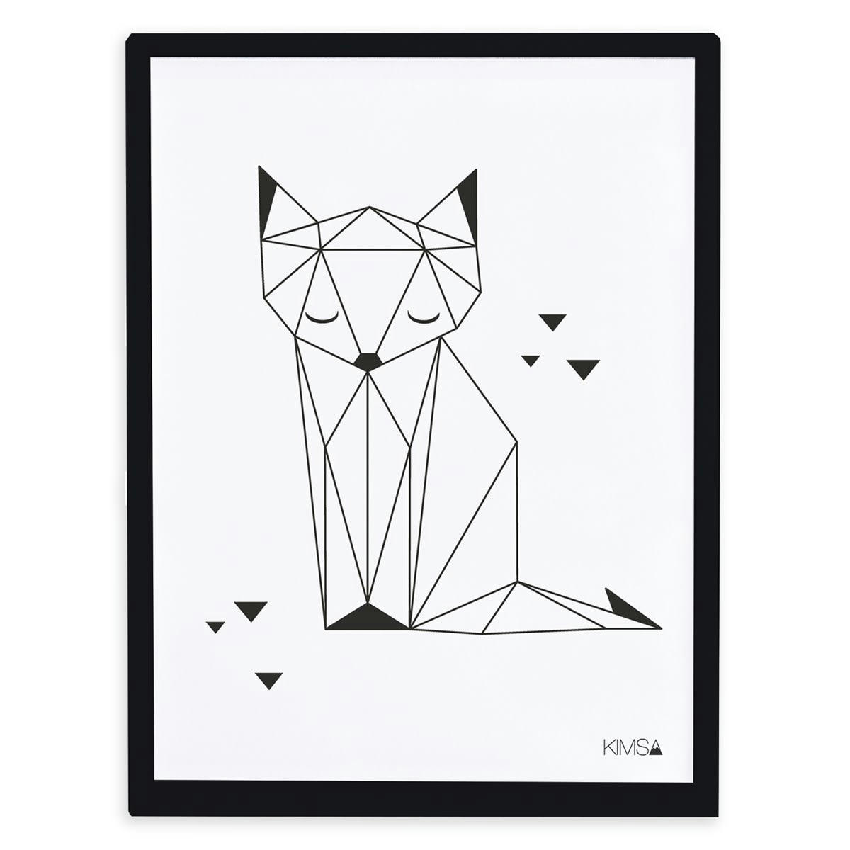 ORIGAMI - Cadre renard en Papier Noir