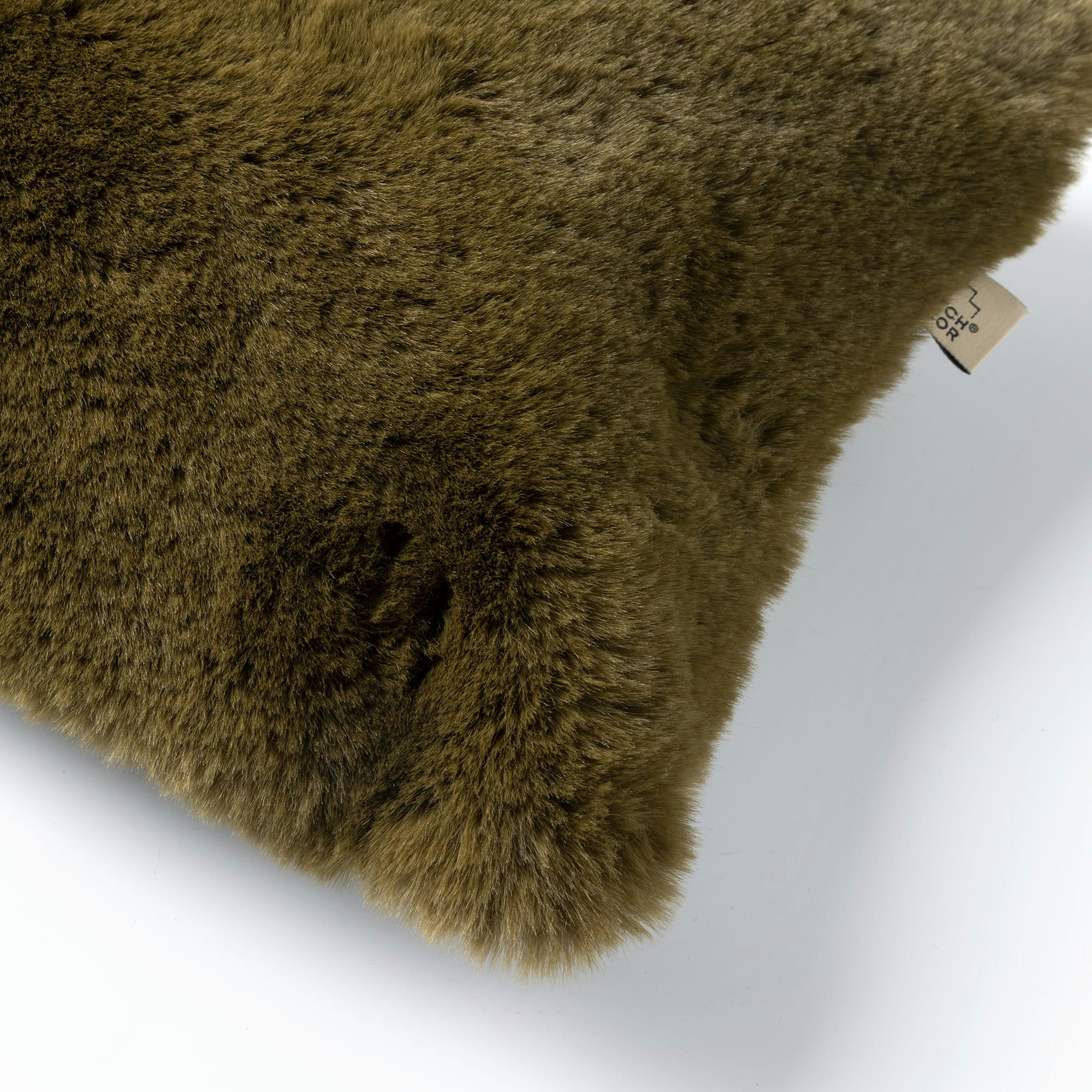 - Coussin - vert fausse fourrure 30x50 cm uni