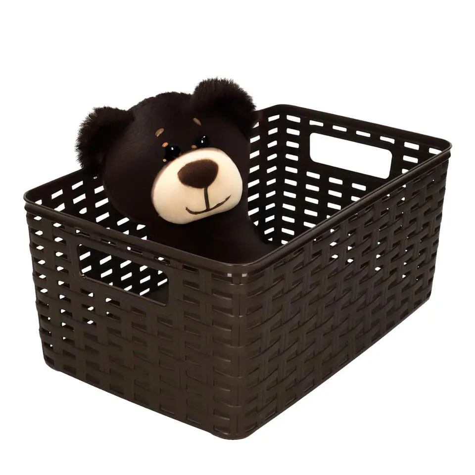 Plasticforte Opbergmand/kastmand - kunststof - donkerbruin - 10 L