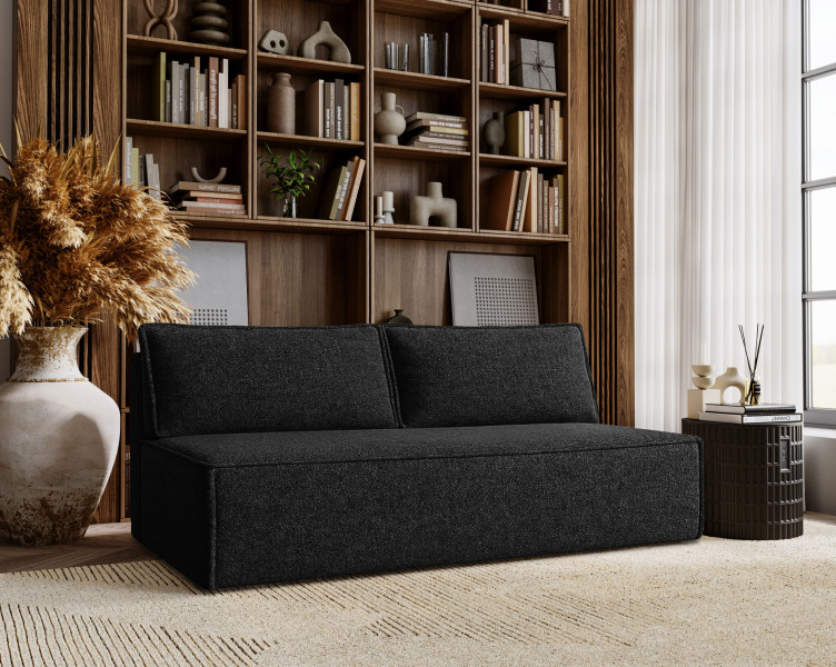 Sofa DUO z funkcją spania i przechowywania tkanina Verita Czarny