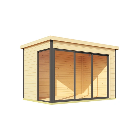 Blockbohlenhaus »Austin«, BxHxT: 379, 6 x 239, 4 x 259, 6 cm (Außenmaß inkl. Dachüberstand)