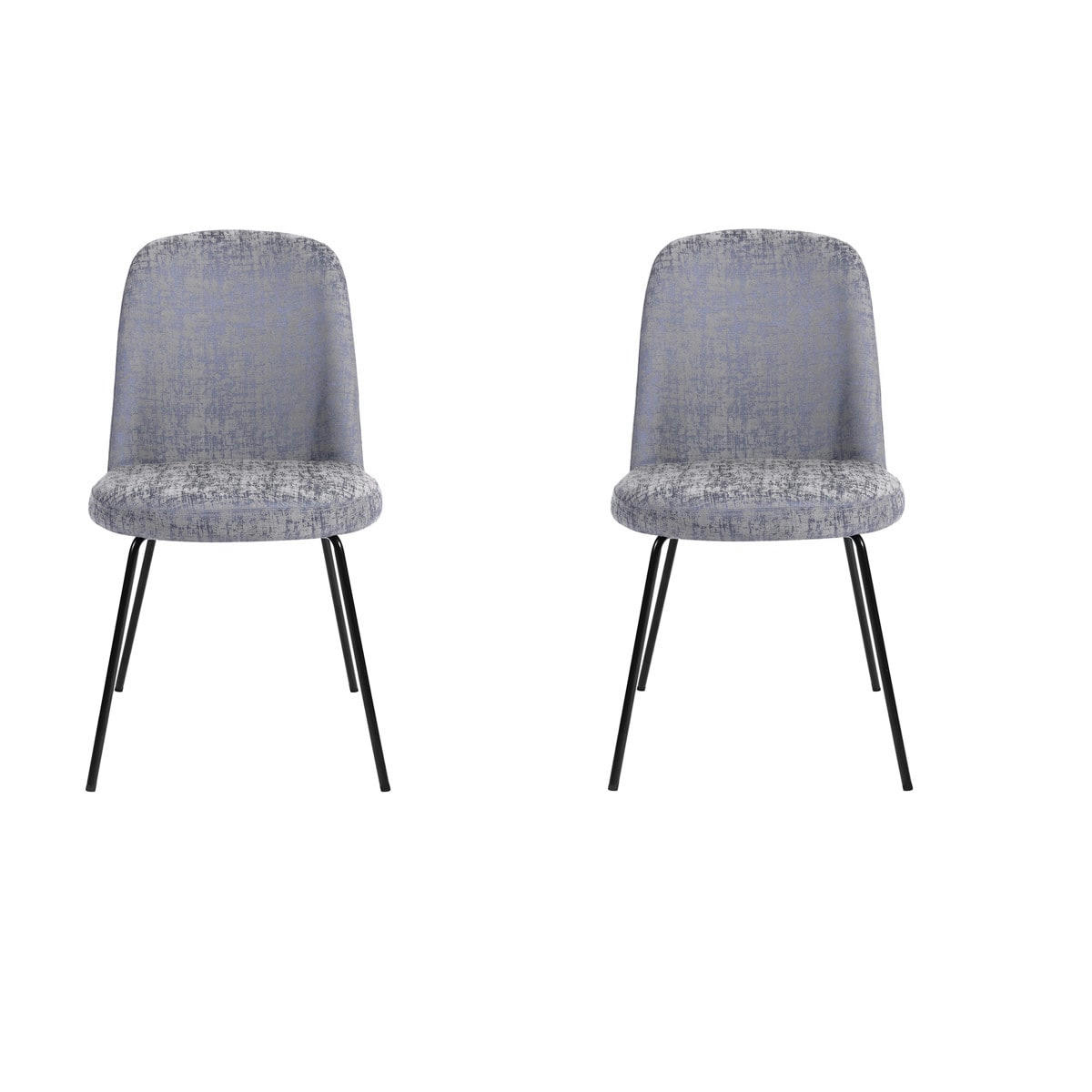 - Lot de 2 chaises de salle à manger grises