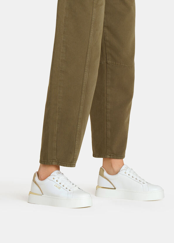 Sneakers platform in pelle