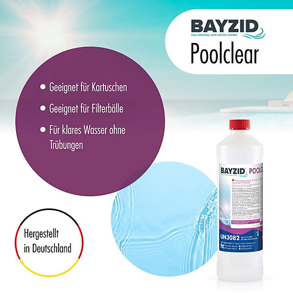 1 x 1l Traitement Liquide Pour éliminer La Turbidité Des Piscines équipées De Cartouches Ou De Boules Filtrantes