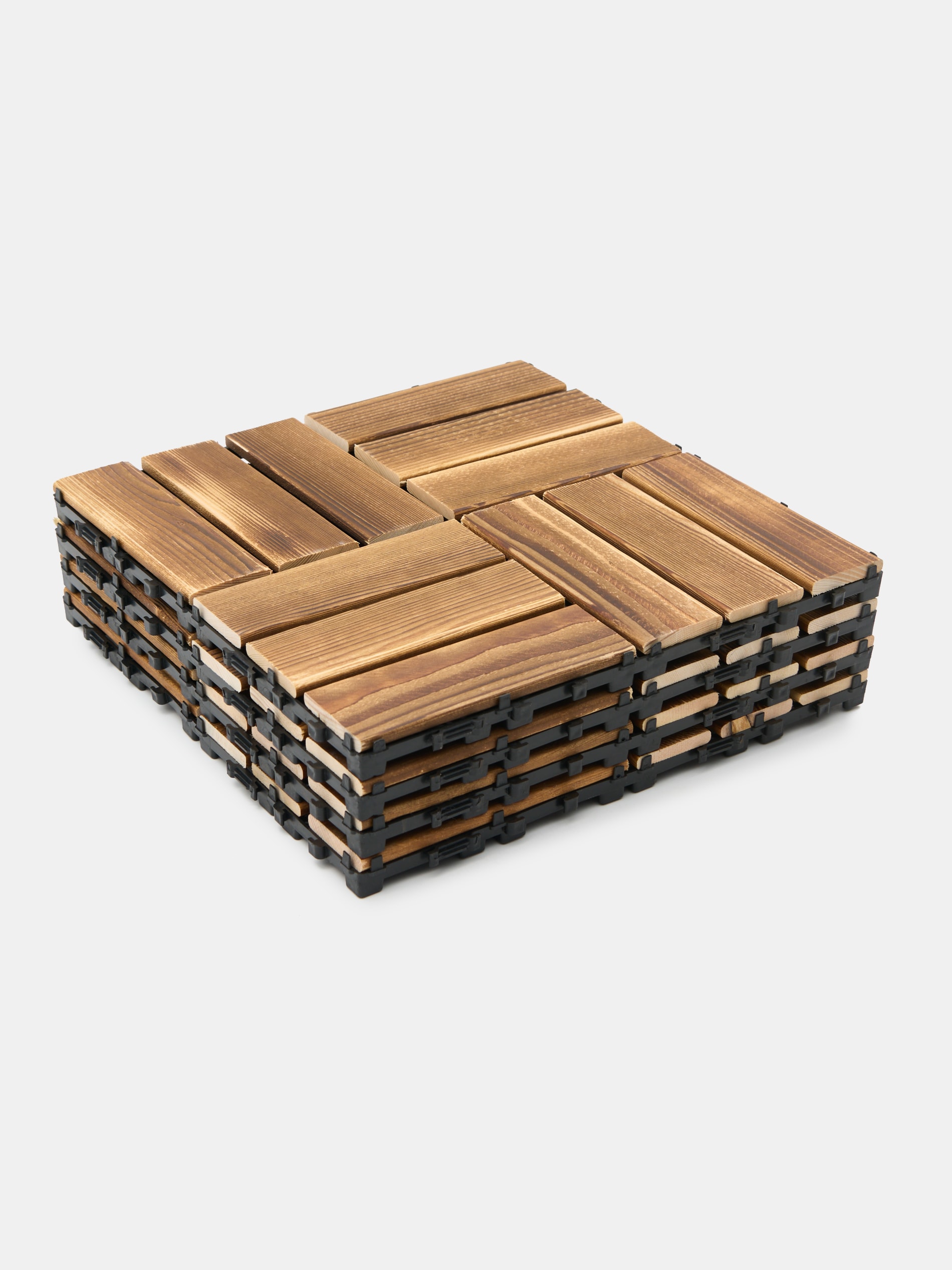 Modułowe płytki ogrodowe z drewnianą powierzchnią 4 pack