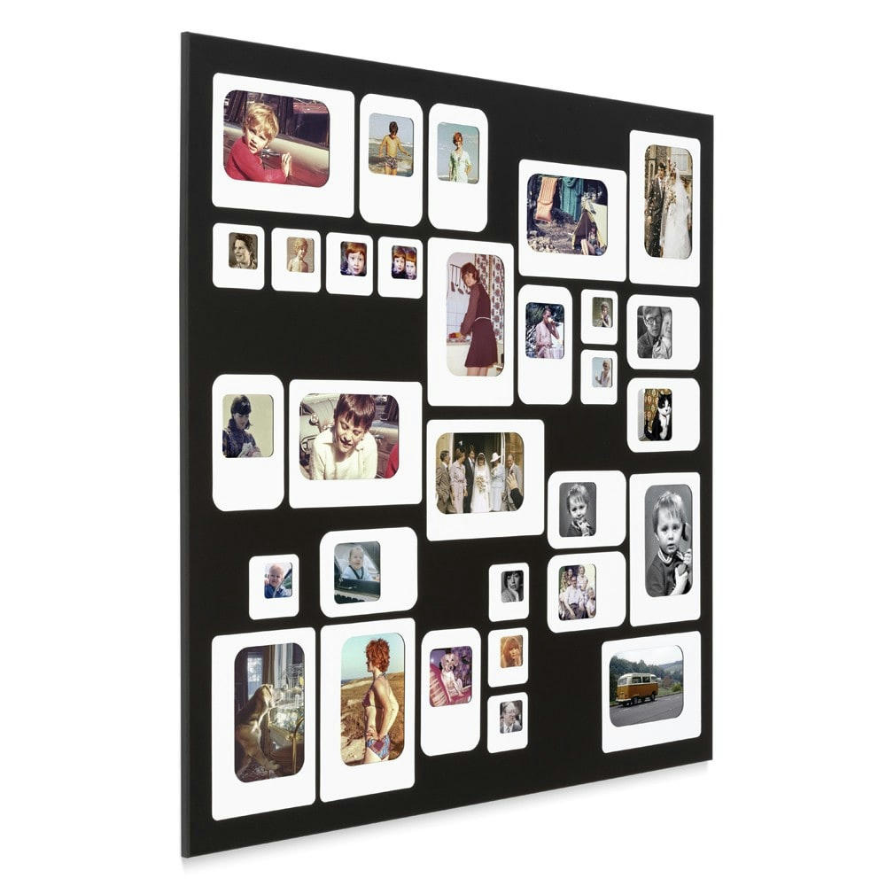 M30 - Cadre photo design pêle mêle noir 69x69cm