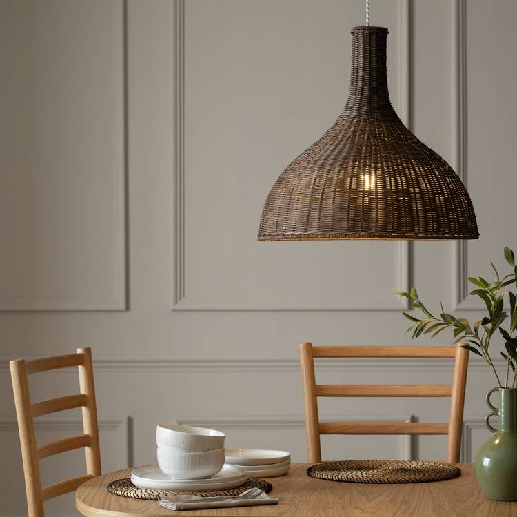 Habitat Wicker Pear Natural Easy Fit Lampshade - 51cm