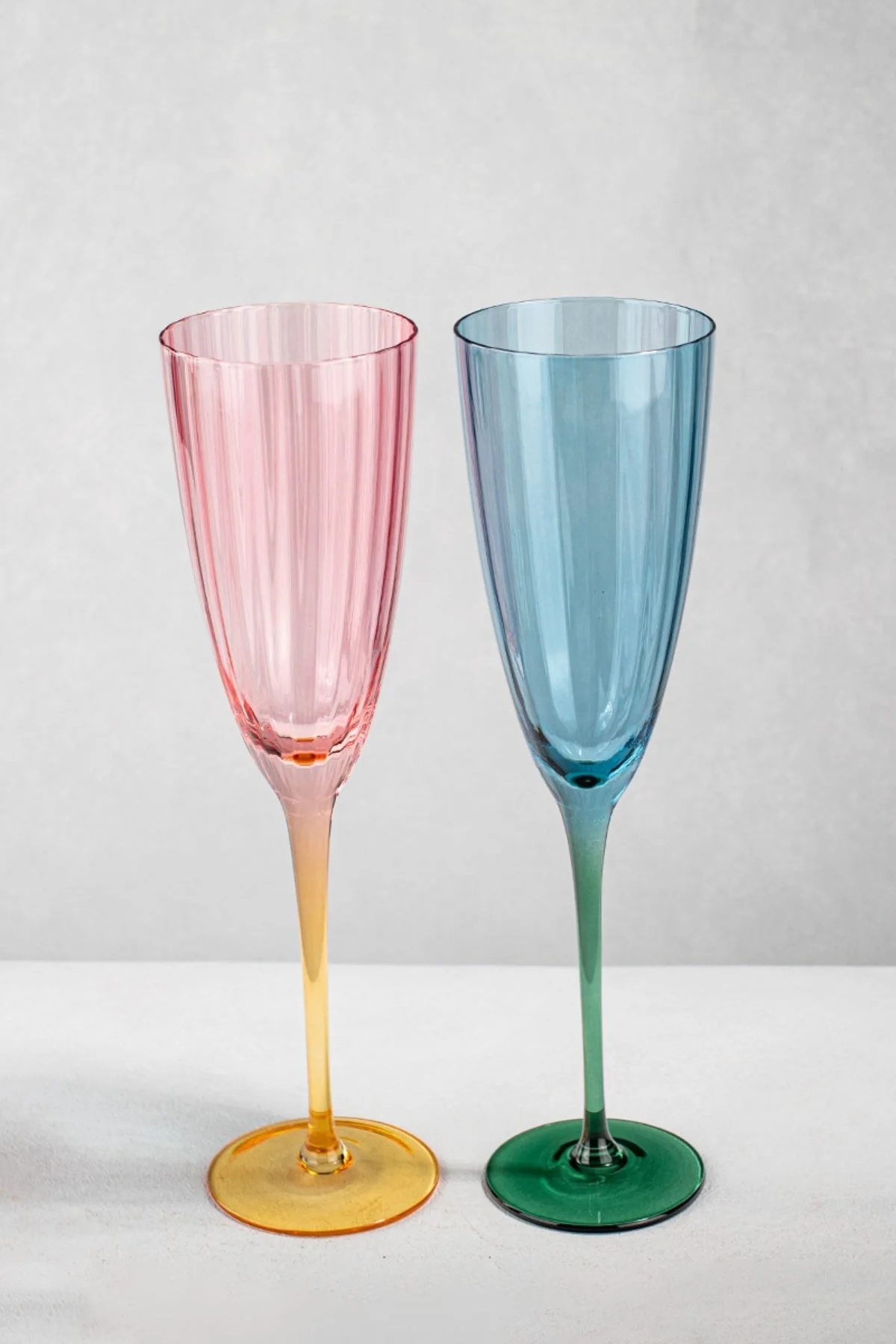 Set of 2 Eclectic Ripple Champagne Flutes