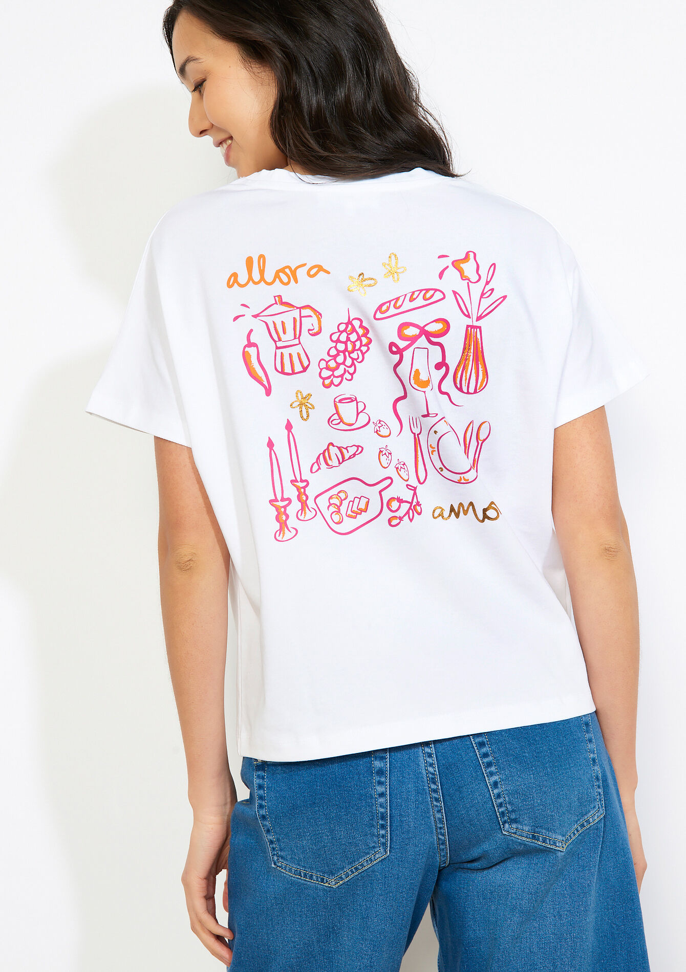 T-shirt met retroprints
