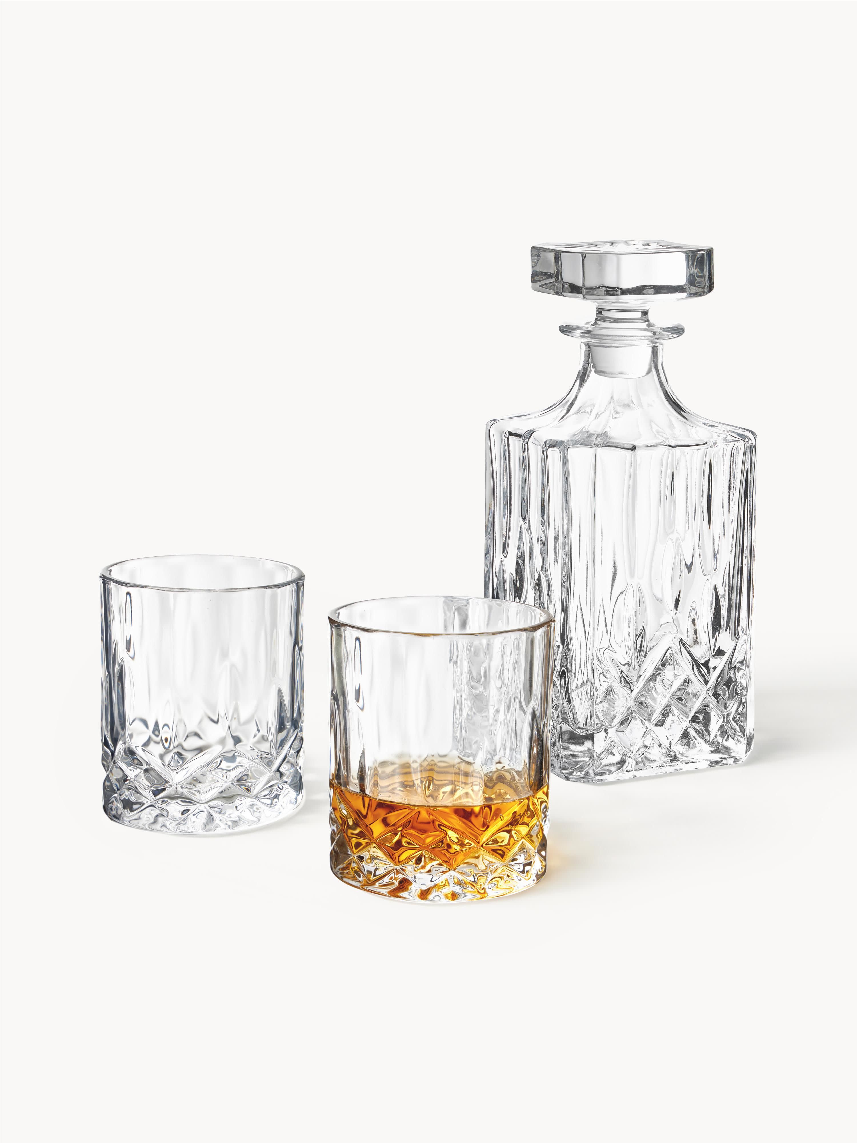 Whisky-Set George mit Prägungsmuster, 3er-Set